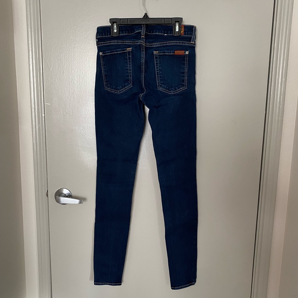 7 For All ManKind jeans, dark blue denim. Size 27. - Picture 3 of 6